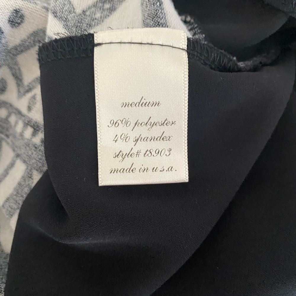 Miami Patterned Top Black/Cream Size M - Picture 7 of 7